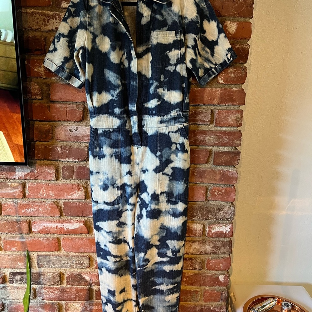 Women’s Lacausa Tie-Dye Denim Jumpsuit